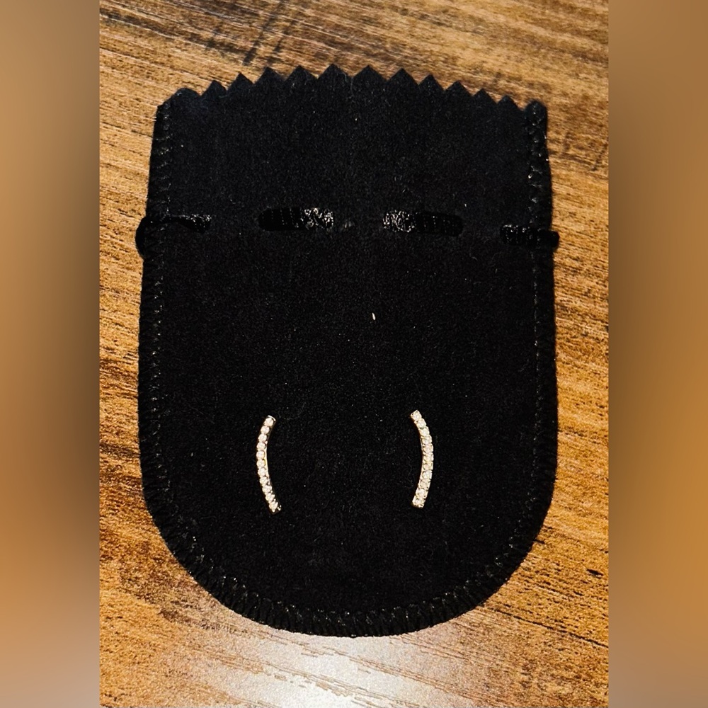 Eliot Danori Silver Pavé Curved Stud Earrings